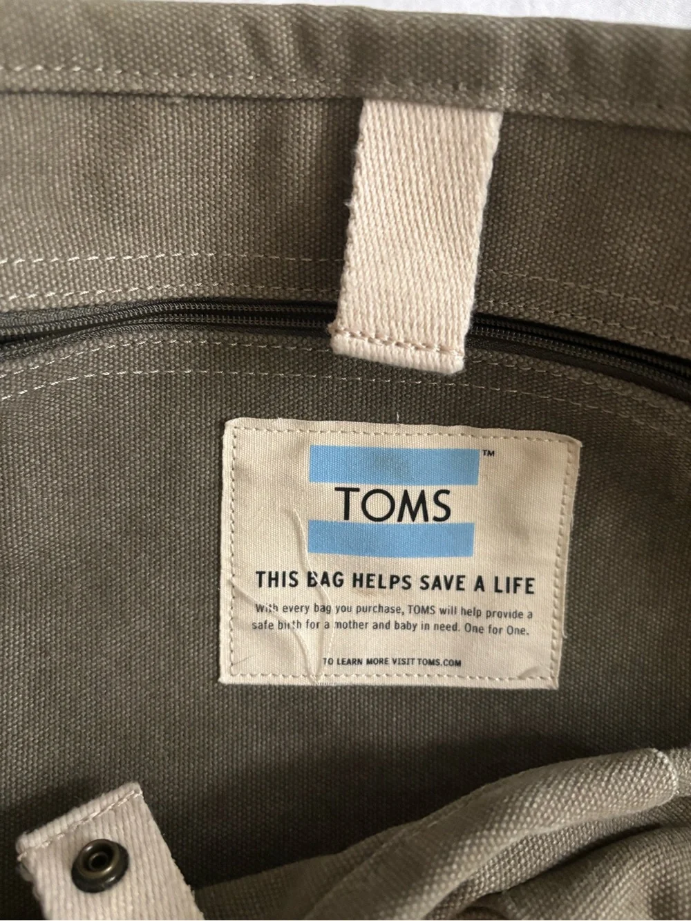 Toms large cotton canvas tote bag